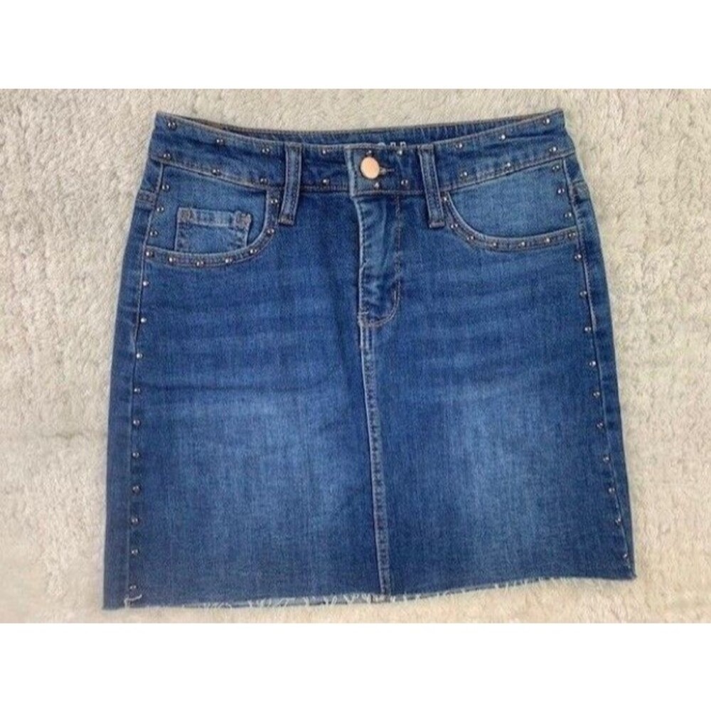 Wild Fable Size 4 Womens Skirt Denim Jean Raw Hem Stretch Short Mini